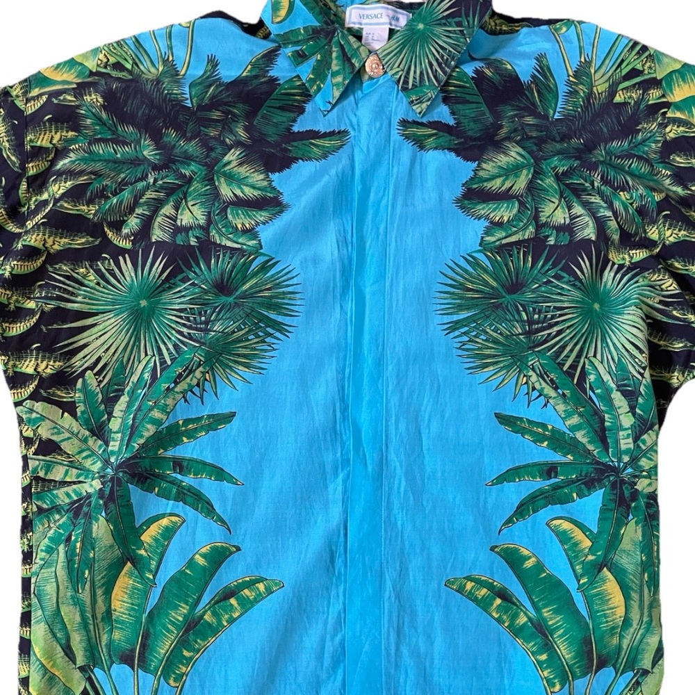 VERSACE  for H&M 2011 Collectible MIAMI Tropical Status Print SHIRT Medium EUC - Picture 14 of 16